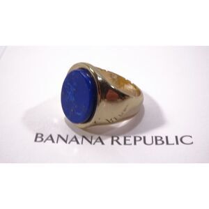 Banana Republic Women's Blue Lapis Oval Shiny Signet Ring Sz 6 NWT 45